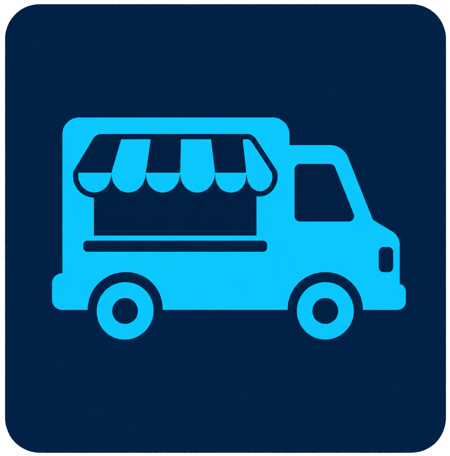 Graphic of a blue food truck